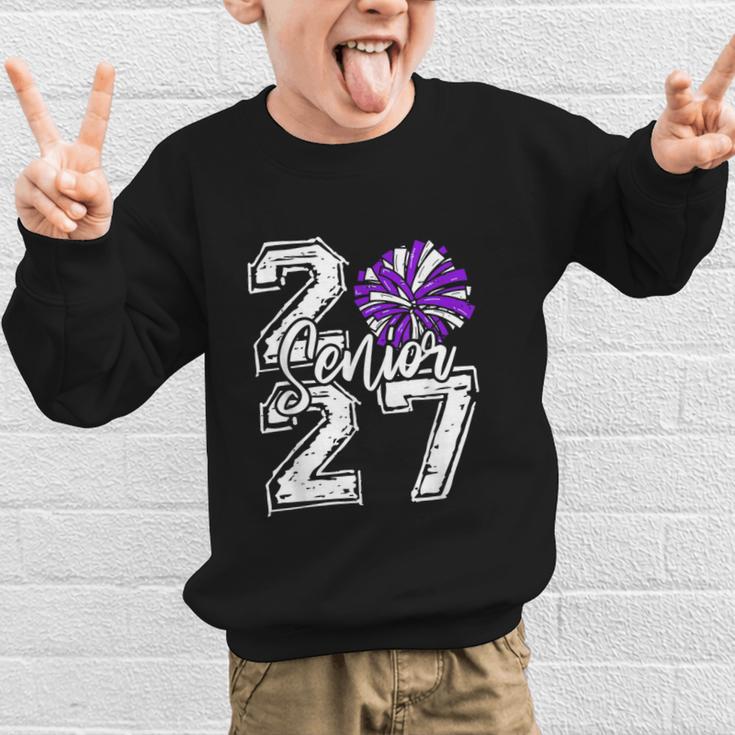Class Of 2027 Cheer Purple Senior 2027 Back To School Graphic Kid Sweatshirt Class Of 2027 Cheer Purple Senior 2027 Back To School Graphic Kid Sweatshirt