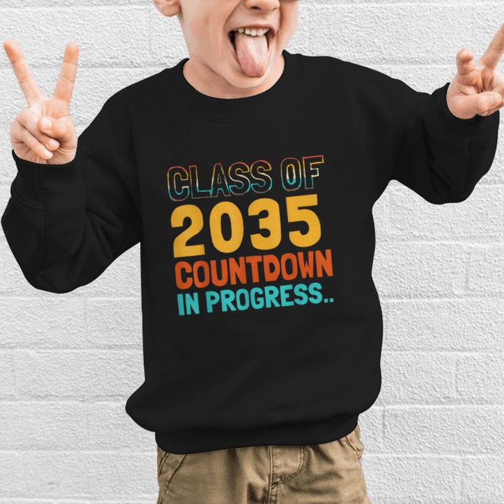 Class Of 2035 Countdown In Progress Fun Back To School Retro Graphic Kid Sweatshirt