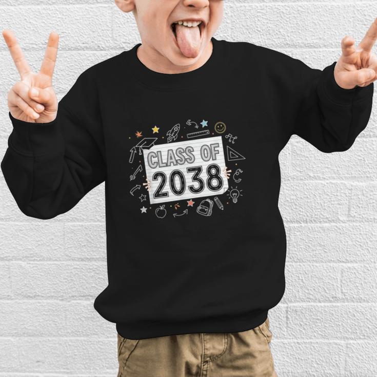 Class Of 2038 Grow Wiith Me School Back To School First Day Graphic Kid Sweatshirt