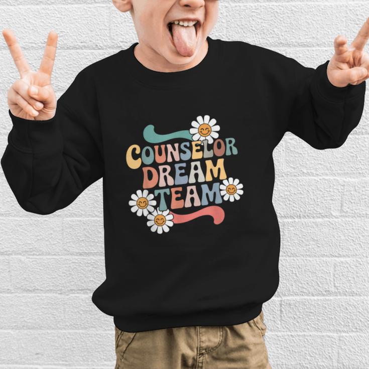 Counselor Dream Team Retro Back To School Counselor Squad Graphic Kid Sweatshirt