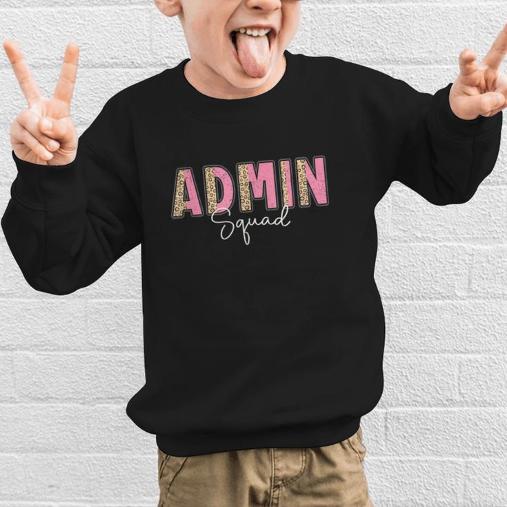 Cute Admin Squad Crew Team Back To School Administration Graphic Kid Sweatshirt Cute Admin Squad Crew Team Back To School Administration Graphic Kid Sweatshirt