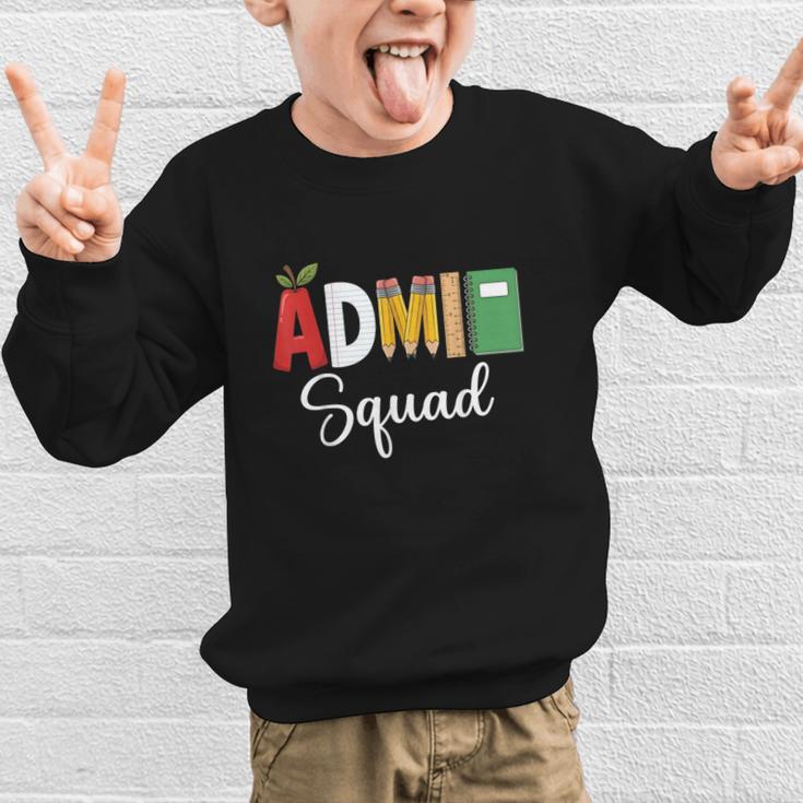 Cute Admin Squad Crew Team Back To School Office Staff Team Graphic Kid Sweatshirt