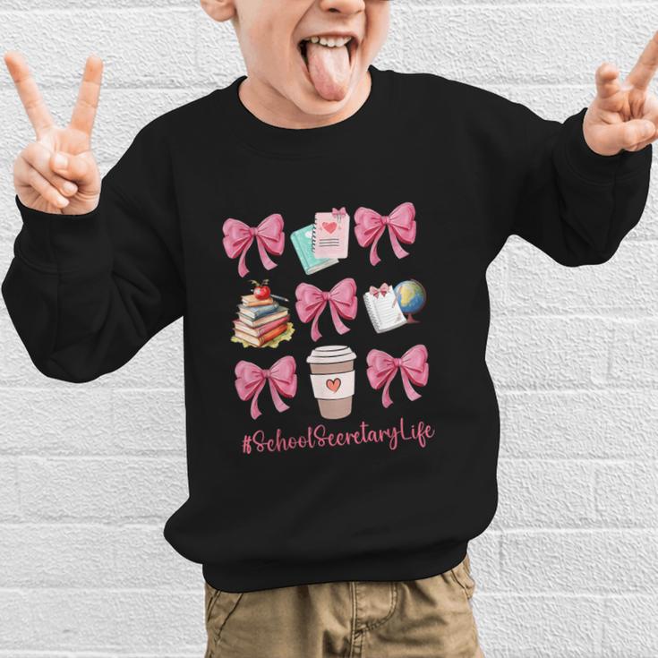 Cute Coquette Bows School Secretary Life Back To School Graphic Kid Sweatshirt