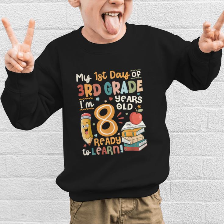 Cute My First Day Of 3rd Grade Back To School Boys Girls Graphic Kid Sweatshirt Cute My First Day Of 3rd Grade Back To School Boys Girls Graphic Kid Sweatshirt
