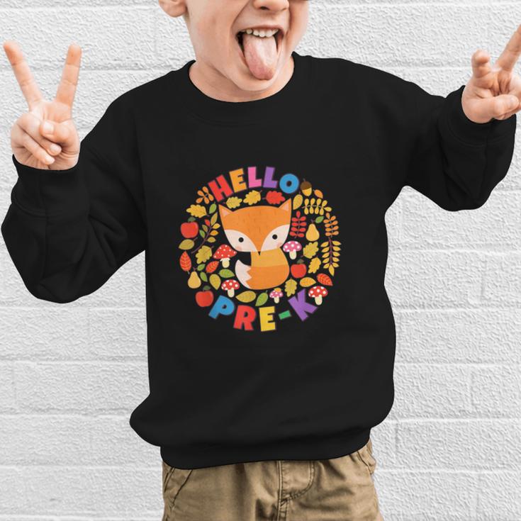 Cute Fox Back To School Woodland Animal Pre-K Graphic Kid Sweatshirt Cute Fox Back To School Woodland Animal Pre-K Graphic Kid Sweatshirt