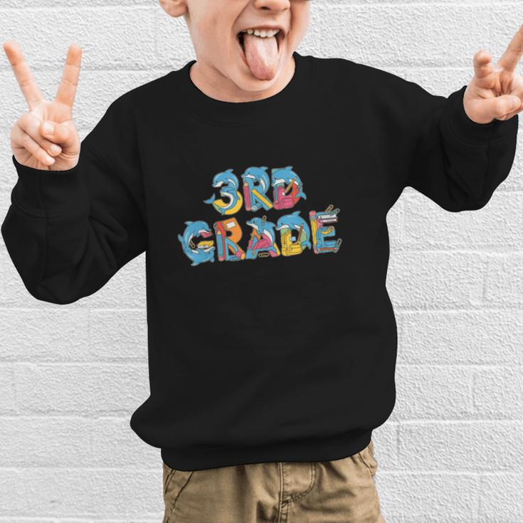 Dolphin Third Grade Back To School Kids Boys Girls Graphic Kid Sweatshirt Dolphin Third Grade Back To School Kids Boys Girls Graphic Kid Sweatshirt