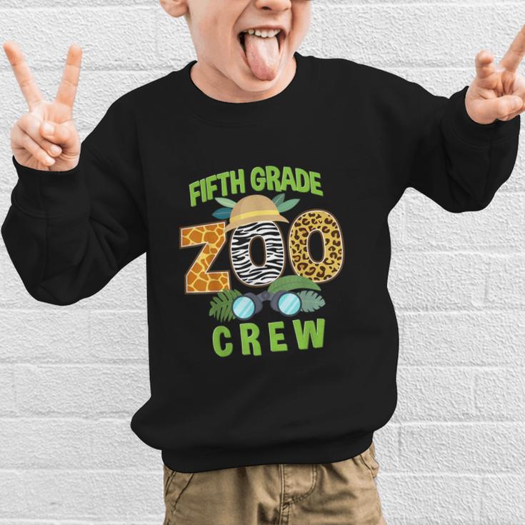 Fifth Grade Zoo Crew Wild Animal Safari Back To School Graphic Kid Sweatshirt