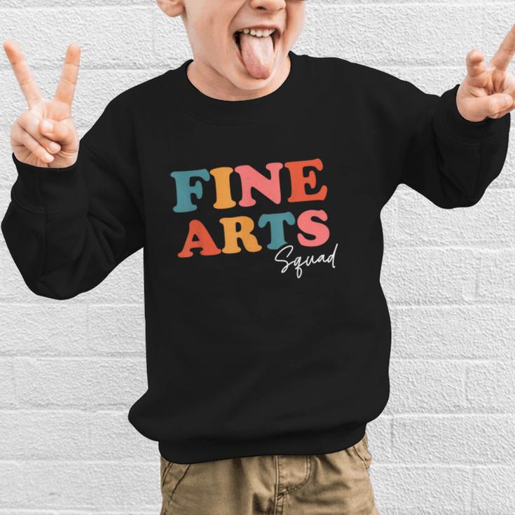 Fine Arts Squad Boho Cute Back To School Fine Arts Graphic Kid Sweatshirt Fine Arts Squad Boho Cute Back To School Fine Arts Graphic Kid Sweatshirt