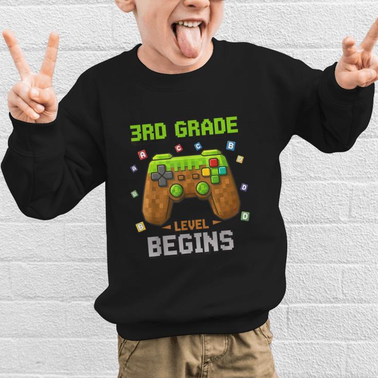 First Day Of 3rd Grade Level Begins Back To School Boy Graphic Kid Sweatshirt