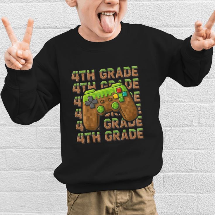 First Day Of 4th Grade Level Begins Back To School Girl Boy Graphic Kid Sweatshirt
