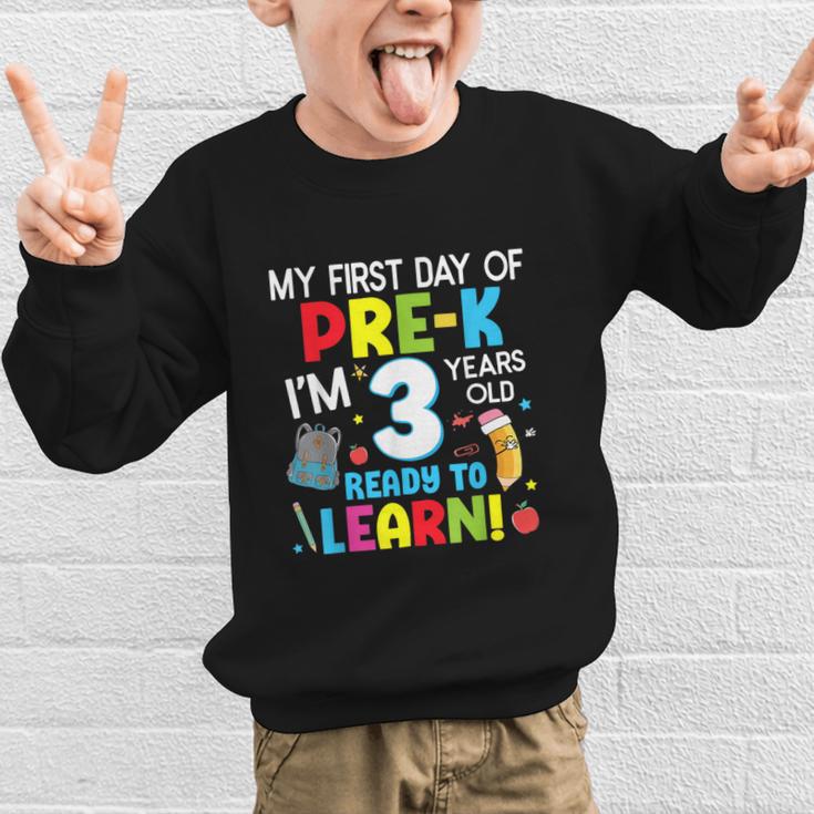 My First Day Of Pre-k Back To School Preschool Girls Boys Graphic Kid Sweatshirt My First Day Of Pre-k Back To School Preschool Girls Boys Graphic Kid Sweatshirt