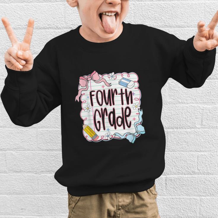 Fourth Grade Back To School For Girls Pink Notebook Graphic Kid Sweatshirt Fourth Grade Back To School For Girls Pink Notebook Graphic Kid Sweatshirt