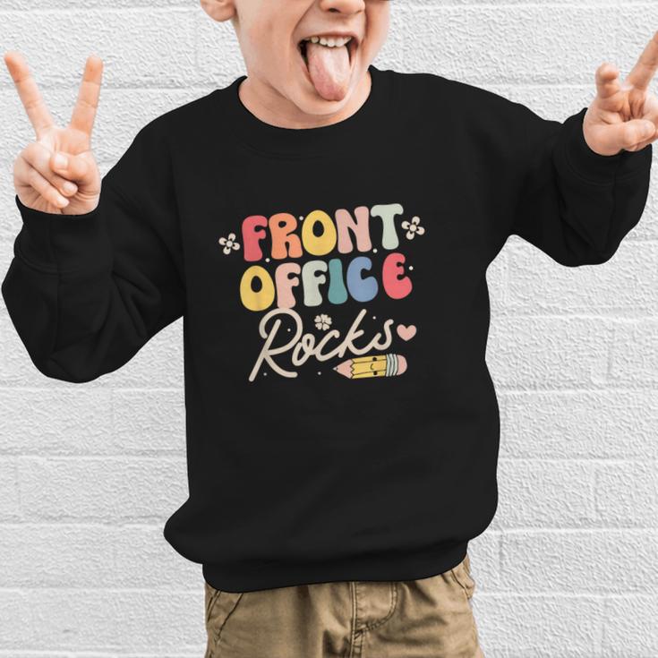 Front Office Rocks Back To School Secretary Admin Staff Tee Graphic Kid Sweatshirt