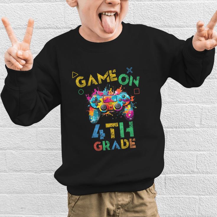 Game On 4th Grade Boys Kids Back To School Graphic Kid Sweatshirt Game On 4th Grade Boys Kids Back To School Graphic Kid Sweatshirt