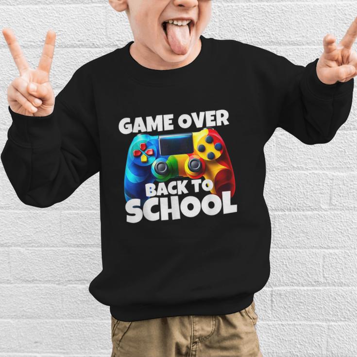 Game Over Back To School Gaming Controller Kids Gamer Graphic Kid Sweatshirt