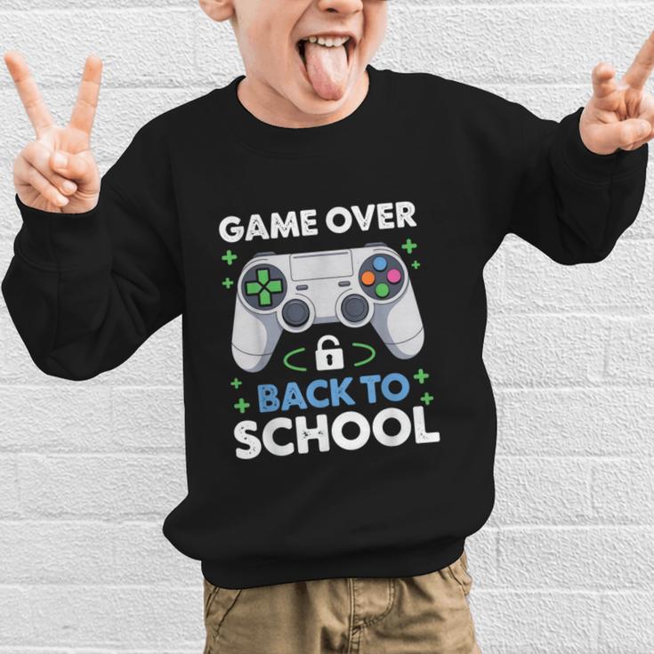 Game Over Back To School Kids First Day School Graphic Kid Sweatshirt Game Over Back To School Kids First Day School Graphic Kid Sweatshirt