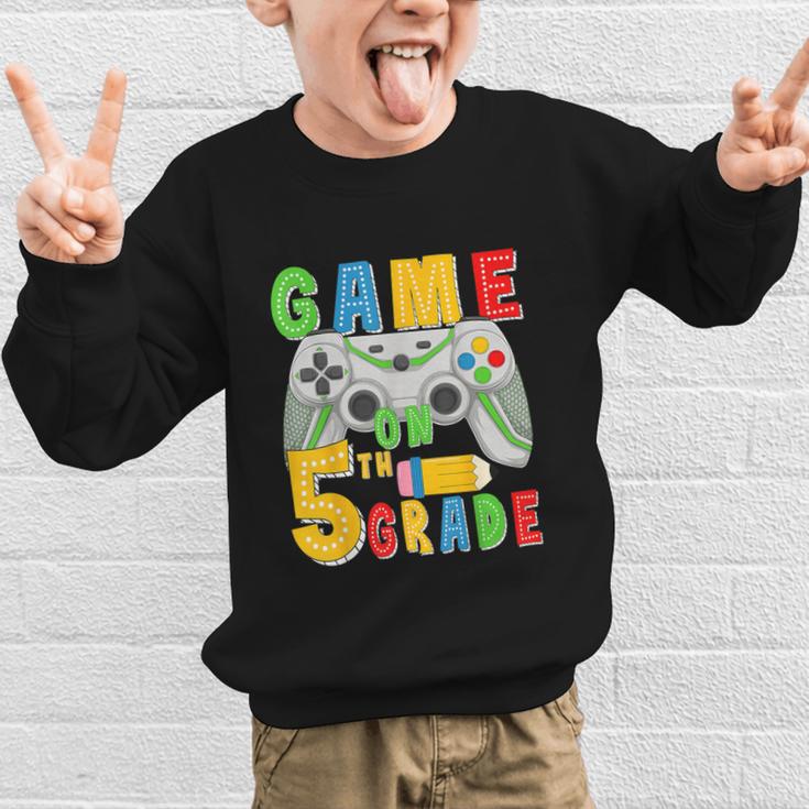 Game On Fifth Grade Back To School Gamer 5th Grade Boys Kids Graphic Kid Sweatshirt