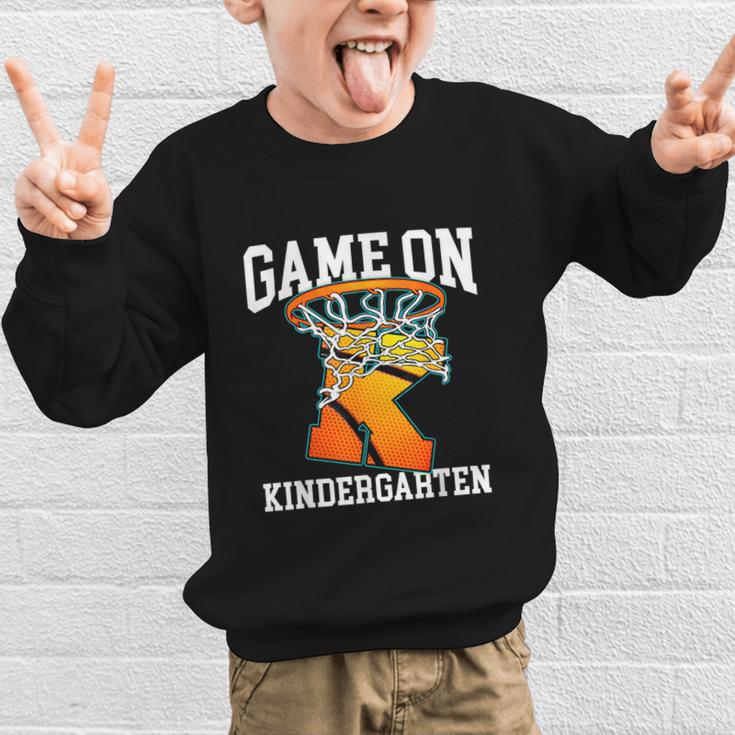 Game On Kindergarten Basketball Back To School Student Boys Graphic Kid Sweatshirt Game On Kindergarten Basketball Back To School Student Boys Graphic Kid Sweatshirt