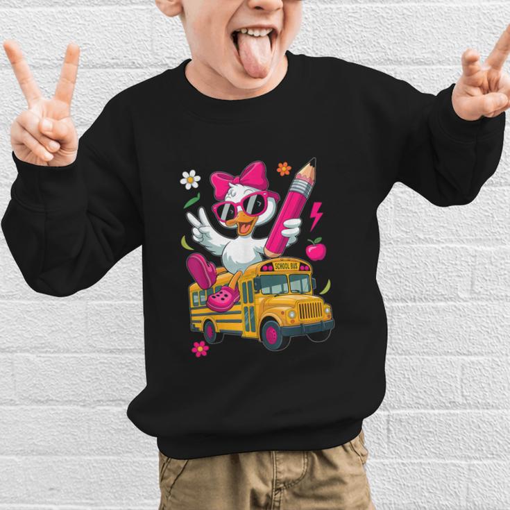 Goose Back To School First Day Of School Girls Boys Graphic Kid Sweatshirt Goose Back To School First Day Of School Girls Boys Graphic Kid Sweatshirt