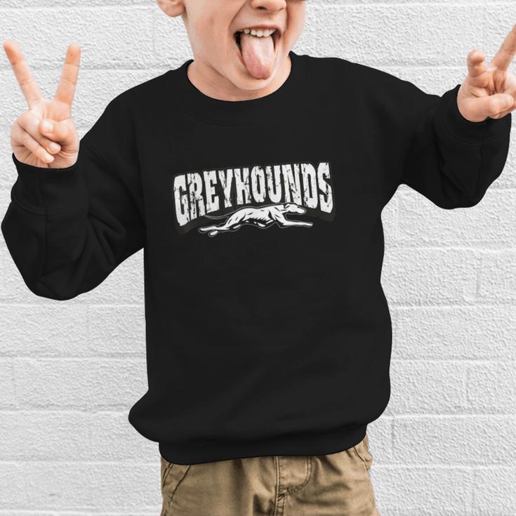 Greyhounds Mascot Back To School Team Spirit Graphic Kid Sweatshirt Greyhounds Mascot Back To School Team Spirit Graphic Kid Sweatshirt