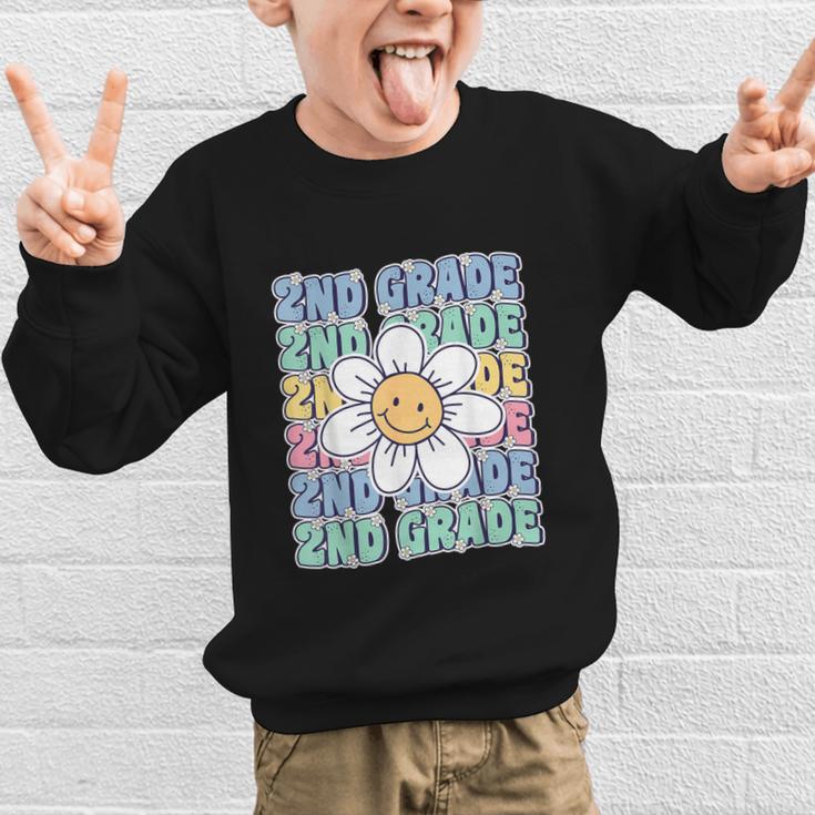 Groovy 2nd Grade Back To School First Day Of Second Grade Graphic Kid Sweatshirt Groovy 2nd Grade Back To School First Day Of Second Grade Graphic Kid Sweatshirt