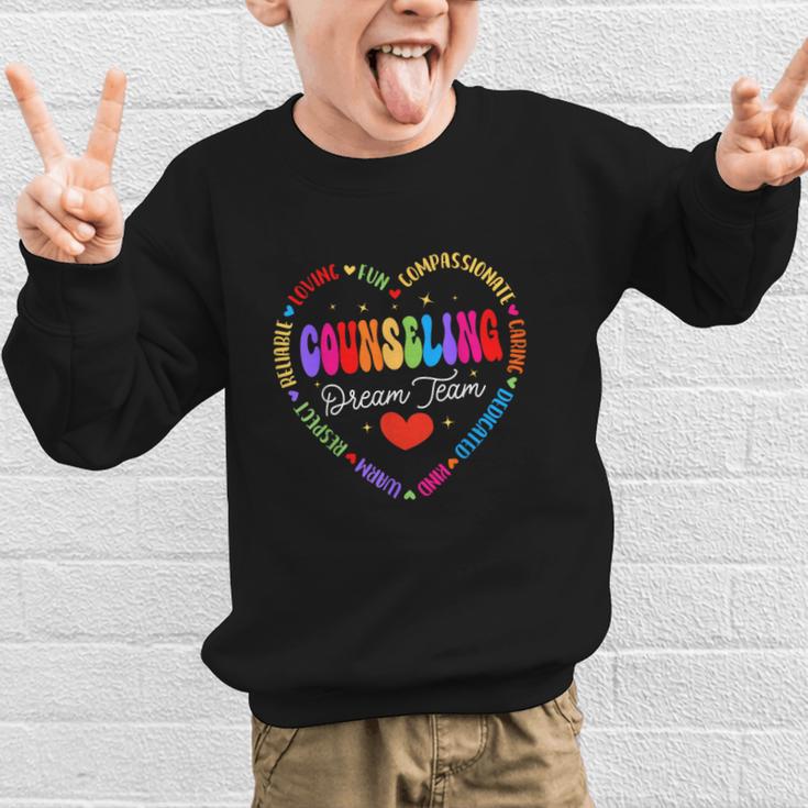 Groovy Counseling Dream Team Appreciation Back To School Graphic Kid Sweatshirt