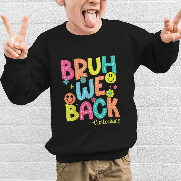 Groovy Custodian Bruh We Back To School Janitor Retro Graphic Kid Sweatshirt Groovy Custodian Bruh We Back To School Janitor Retro Graphic Kid Sweatshirt