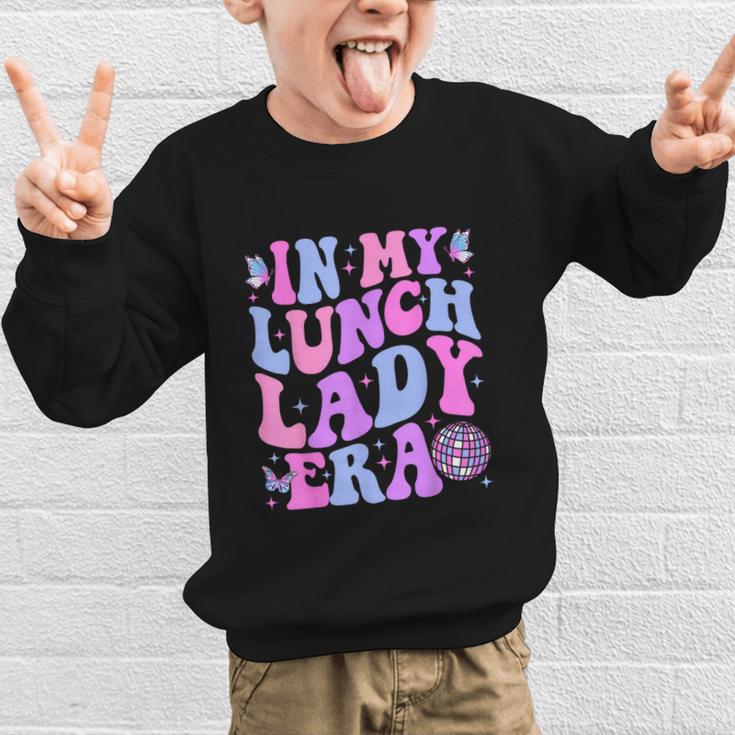 Groovy In My Lunch Lady Era Cafeteria Back To School Graphic Kid Sweatshirt Groovy In My Lunch Lady Era Cafeteria Back To School Graphic Kid Sweatshirt