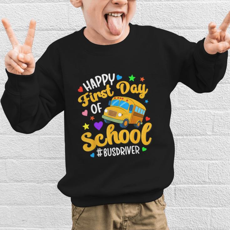 Happy First Day Of School Bus Driver Back To School Graphic Kid Sweatshirt