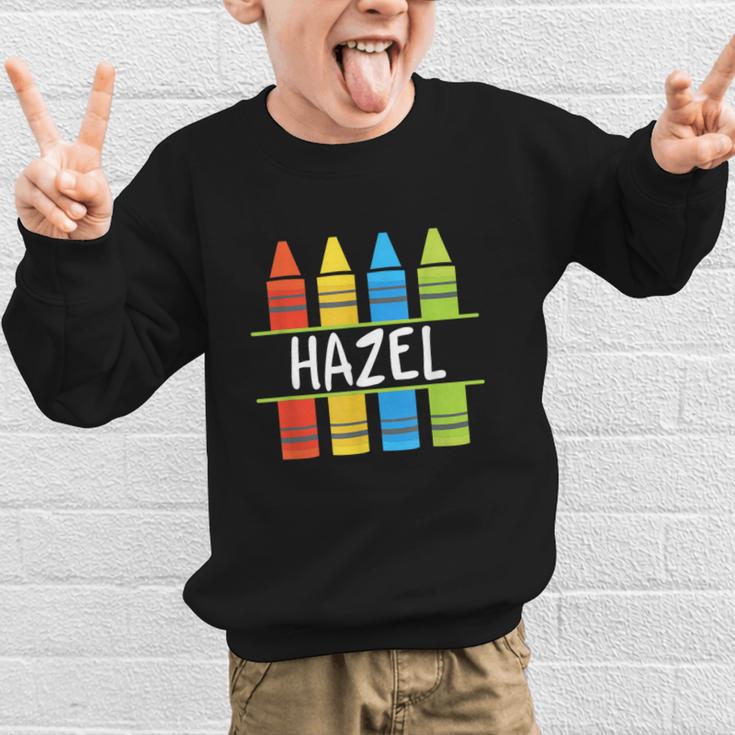 Hazel Crayon Back To School Kids Graphic Kid Sweatshirt Hazel Crayon Back To School Kids Graphic Kid Sweatshirt