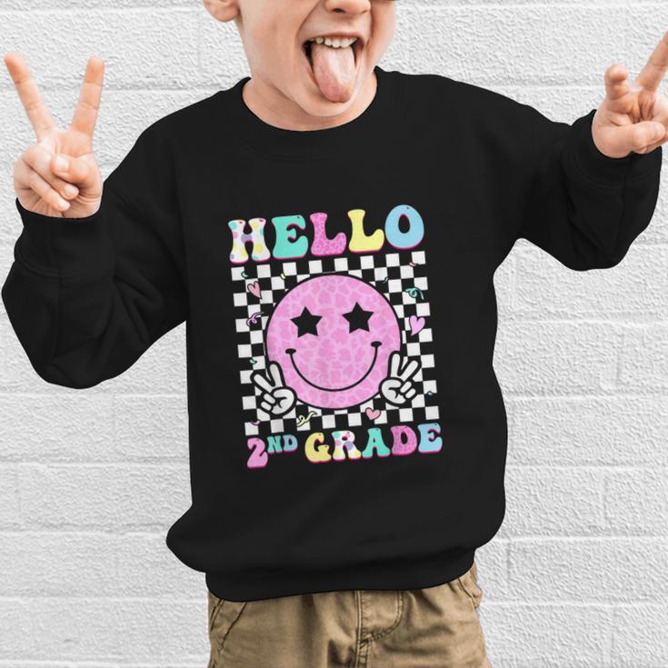 Hello 2nd Grade Groovy Back To School Second Grade Girls Kid Graphic Kid Sweatshirt Hello 2nd Grade Groovy Back To School Second Grade Girls Kid Graphic Kid Sweatshirt