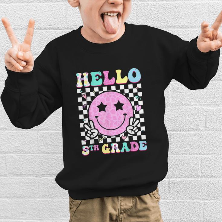 Hello 5th Grade Groovy Back To School Fifth Grade Girls Kids Graphic Kid Sweatshirt Hello 5th Grade Groovy Back To School Fifth Grade Girls Kids Graphic Kid Sweatshirt