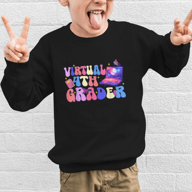 Homeschool 4th Grade Virtual 4th Grader Back To School Graphic Kid Sweatshirt Homeschool 4th Grade Virtual 4th Grader Back To School Graphic Kid Sweatshirt