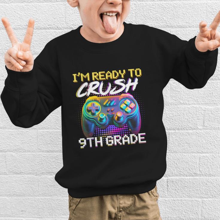 I'm Ready To Crush 9th Grade Back To School Video Game Boys Graphic Kid Sweatshirt