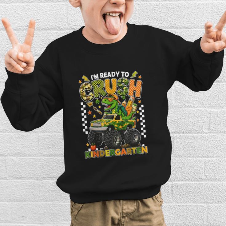 I'm Ready To Crush Kindergarten Back To School Monster Truck Graphic Kid Sweatshirt I'm Ready To Crush Kindergarten Back To School Monster Truck Graphic Kid Sweatshirt