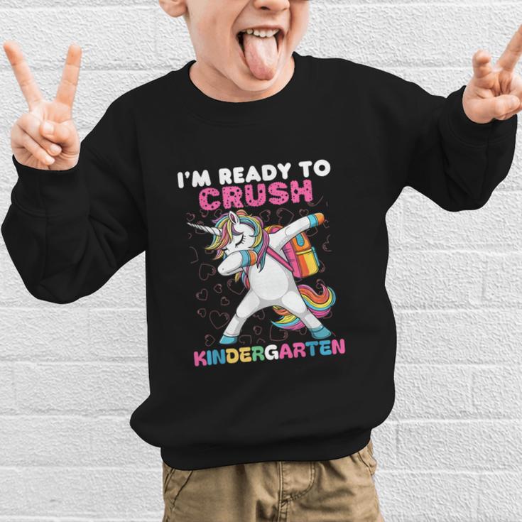 I'm Ready To Crush Kindergarten Unicorn Back To School Graphic Kid Sweatshirt
