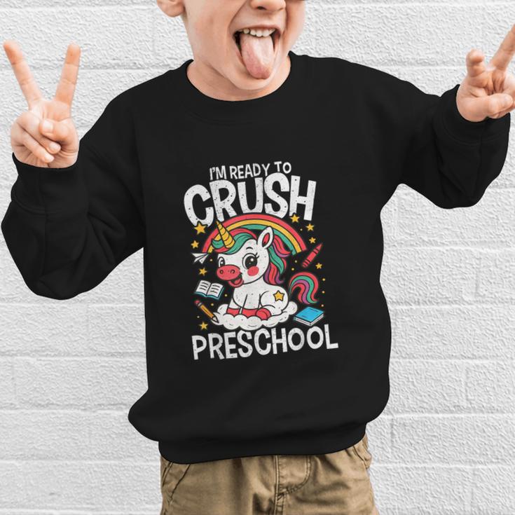 I'm Ready To Crush Preschool Unicorn Back To School Girls Graphic Kid Sweatshirt