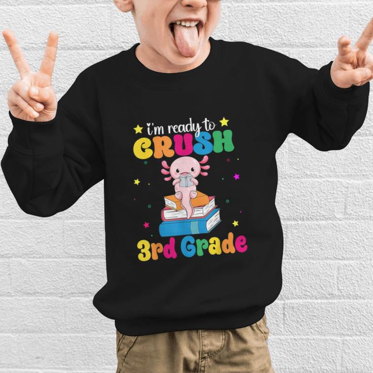 I'm Ready To Crush Third 3rd Grade Axolotl Back To School Graphic Kid Sweatshirt