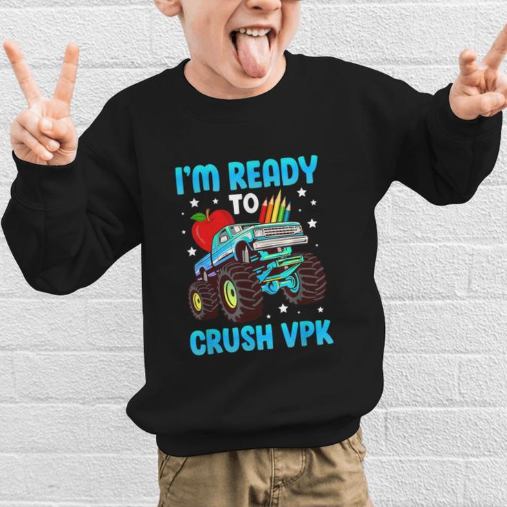 I'm Ready To Crush VPK First Day Of VPK Back To School VPK Graphic Kid Sweatshirt I'm Ready To Crush VPK First Day Of VPK Back To School VPK Graphic Kid Sweatshirt