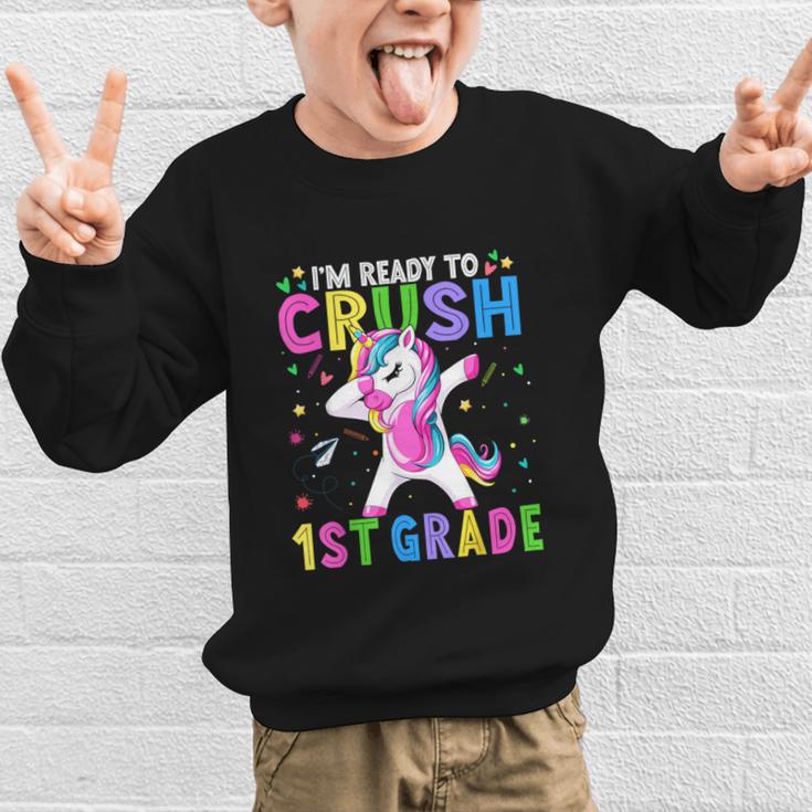 I'm Ready For First Grade Back To School 1st Grade Girls Graphic Kid Sweatshirt I'm Ready For First Grade Back To School 1st Grade Girls Graphic Kid Sweatshirt