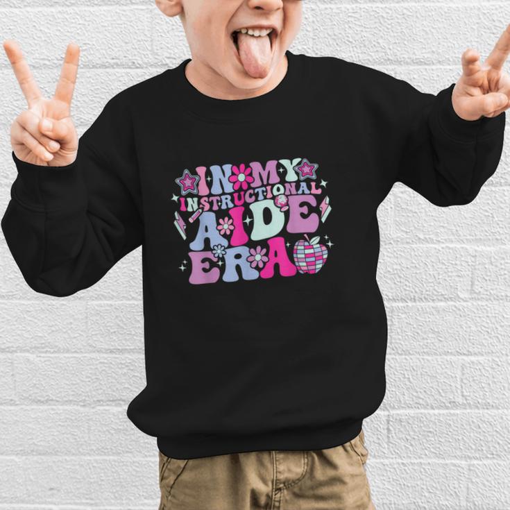 In My Instructional Aide Era Groovy Back To School Graphic Kid Sweatshirt