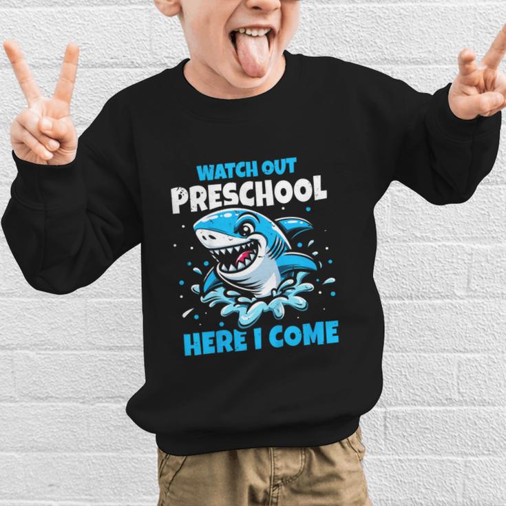 Kids Back To School Watch Out Preschool Here I Come Shark Boys Graphic Kid Sweatshirt Kids Back To School Watch Out Preschool Here I Come Shark Boys Graphic Kid Sweatshirt