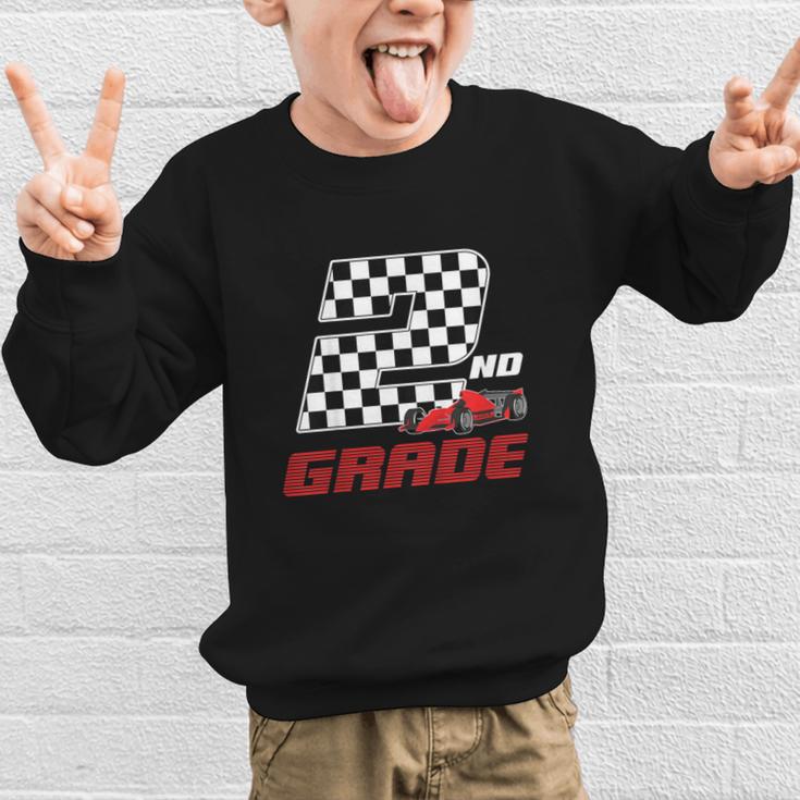 Kids Race Car 2nd Second Grade Boys Cars Lovers Back To School Graphic Kid Sweatshirt Kids Race Car 2nd Second Grade Boys Cars Lovers Back To School Graphic Kid Sweatshirt
