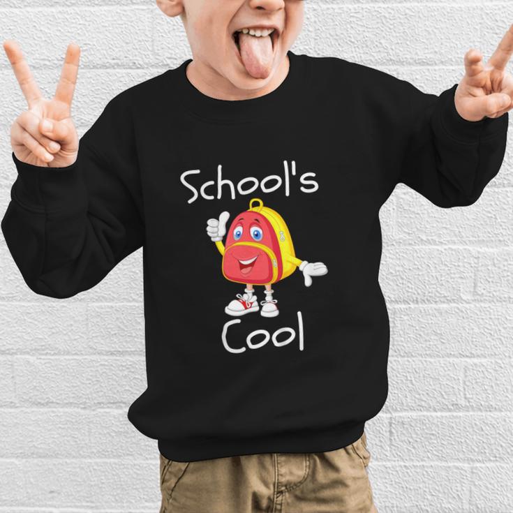 Kids School's Cool Saying Back To School For Kids Graphic Kid Sweatshirt Kids School's Cool Saying Back To School For Kids Graphic Kid Sweatshirt