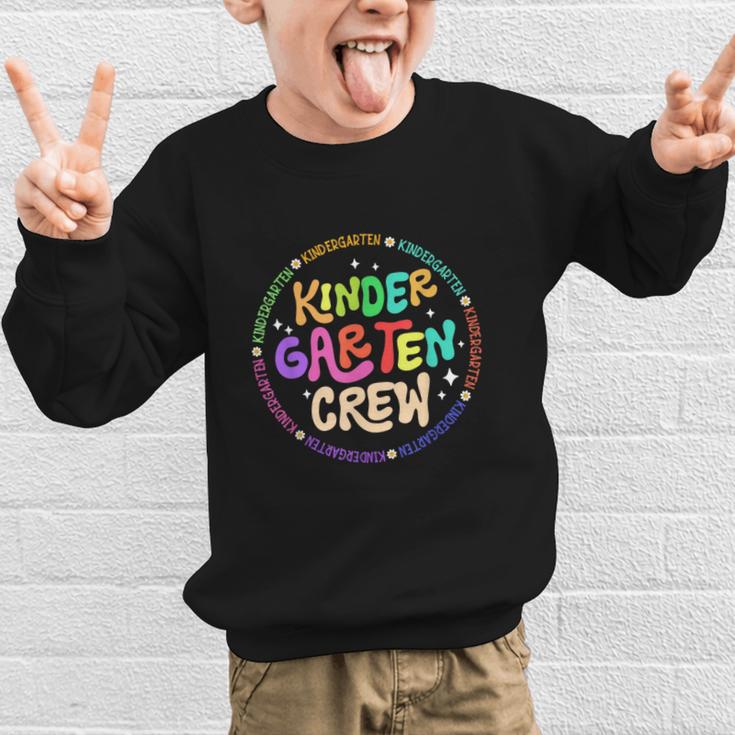 Kindergarten Crew Team Back To School 1st Day Of School Graphic Kid Sweatshirt