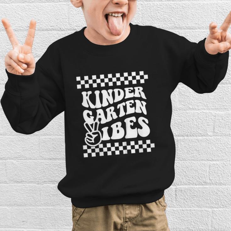 Kindergarten Vibes Retro Girl Back To School Kinder Boy Graphic Kid Sweatshirt