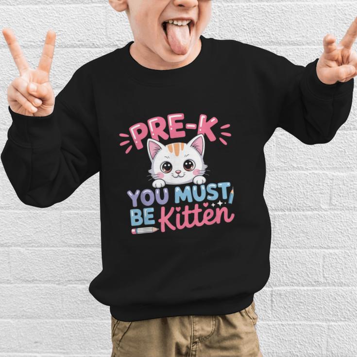 Kitten Back To School Girls Preschool Cat Lover Graphic Kid Sweatshirt Kitten Back To School Girls Preschool Cat Lover Graphic Kid Sweatshirt