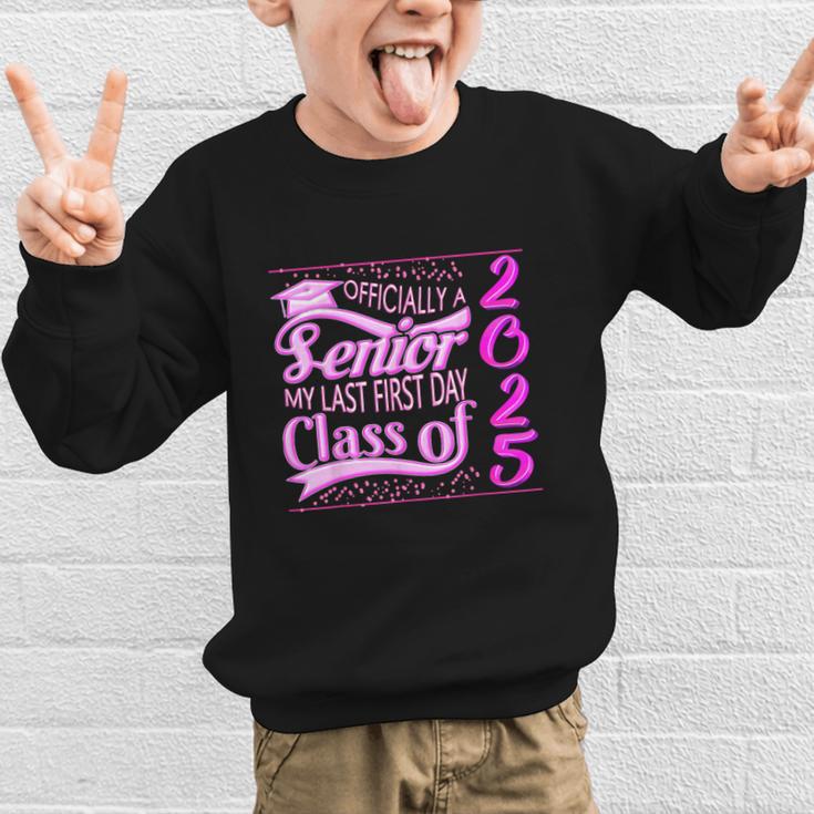 My Last First Day Senior Back To School 2025 Class Of 2025 Graphic Kid Sweatshirt