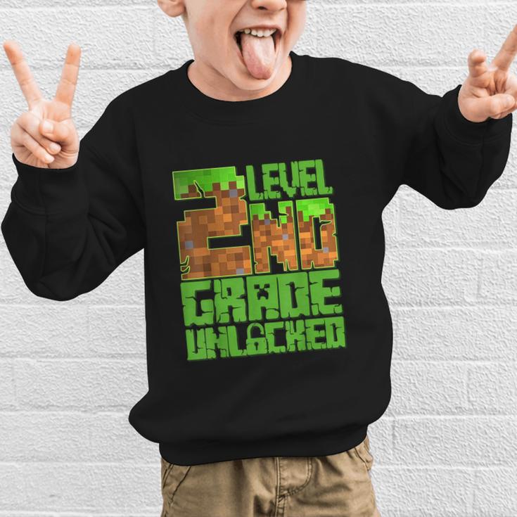 Level 2nd Grade Unlocked Game Pixel Kids Boy Back To School Graphic Kid Sweatshirt