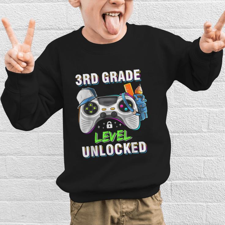 Level 3rd Grade Unlocked Back To School First Day Boys Kids Graphic Kid Sweatshirt Level 3rd Grade Unlocked Back To School First Day Boys Kids Graphic Kid Sweatshirt